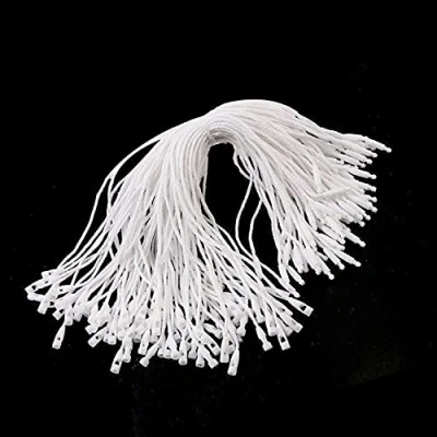 Afbeelding van Trimming Shop 100 stuks witte nylon vliegende etiketten druksluiting voor het bevestigen van veiligheidsetiketten en bevestiging producten, 17,8 cm lang