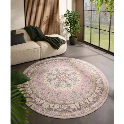 Afbeelding van Rond Vintage Buitenkleed Valenca Nova Paars/roze 230 Cm