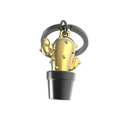 Afbeelding van Metalmorphose sleutelhanger cactus goud