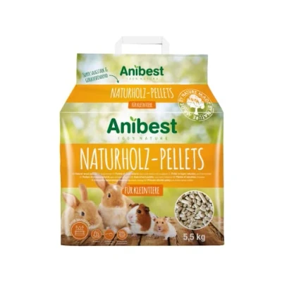 Afbeelding van 2 x10 l (11 kg) Anibest Natuurlijke Houtkorrels Kattenbakvulling