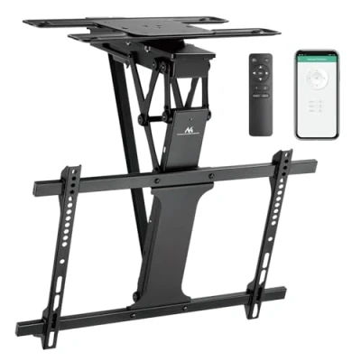 Afbeelding van Maclean Elektrische TV beugel voor plafondmontage TUYA ondersteuning, max VESA 600x400, 90st zwenkbaar, 32&quot; 75&quot;, 35kg, MC 490