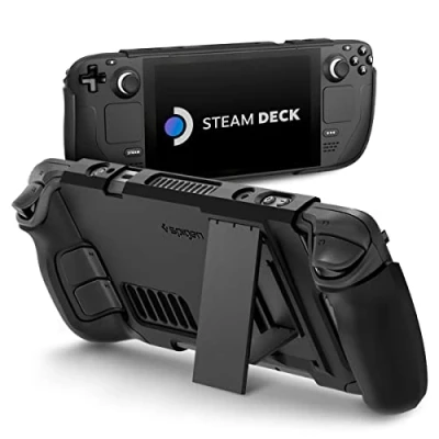 Afbeelding van Spigen Thin Fit Pro beschermhoes met standaard, compatibel Steam Deck LCD (2022) OLED (2023) zwart