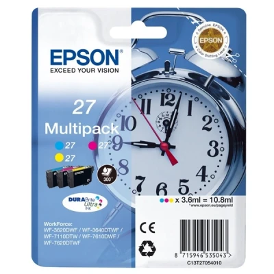 Image de Epson 27 Cyan Magenta Jaune (c13t27054022)