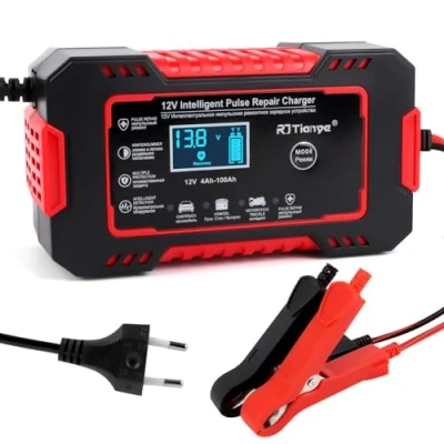 Afbeelding van Chargeur Batterie Voitures 12V 6A,Chargeur de Voiture Intelligent, avec Compensation Température et Mode Réparation, Moto pour Camion, Tondeuse