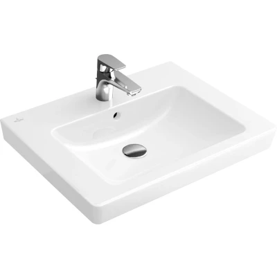 Afbeelding van Villeroy &amp; Boch Subway 2.0 wastafel wit (60 x 47 cm) 1 kraangat, met