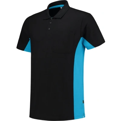 Afbeelding van Tricorp Poloshirt Workwear 202002 180gr Zwart/Turquoise Maat S