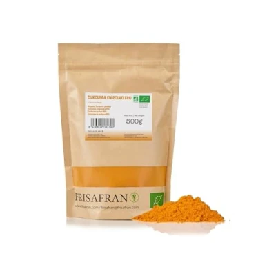 Afbeelding van FRISAFRAN Organic kurkuma poeder spijsverteringsmiddel helpt herstel oorsprong India 500 g