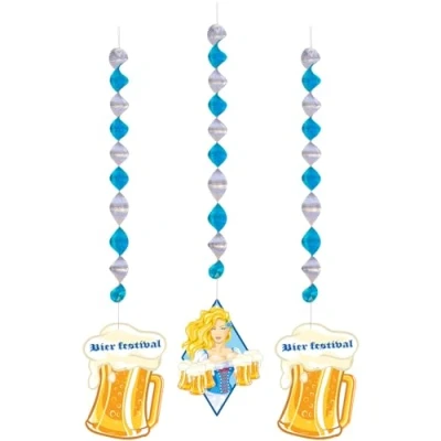 Afbeelding van Folat Oktoberfest Bierpullen Hangdecoratie 3 stuks