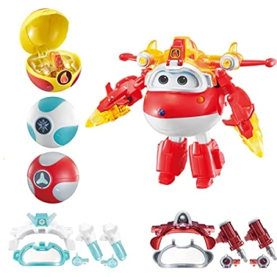 Afbeelding van Super Wings S6 12,7 cm transformerende Jett &amp; Ball Iron Power Robots Deformatie to Airplane Action Figures Anime Kids Toys