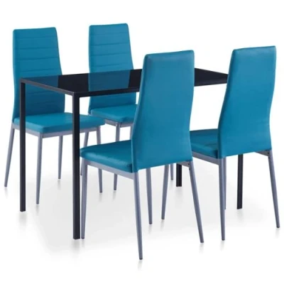 Afbeelding van vidaXL 5 delige Eethoek blauw
