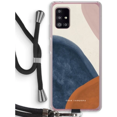Afbeelding van Case Company® hoesje met Koord geschikt voor Samsung Galaxy A51 5G Geo #1 Telefoonhoesje Zwart Bescherming aan alle Kanten en Over de Schermrand