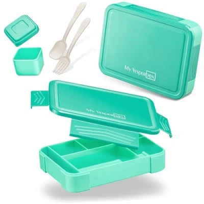 Afbeelding van My Vesperbox Lite Bento Box voor kinderen extreem robuuste lunchbox ideaal kleuterschool en school (turquoise)