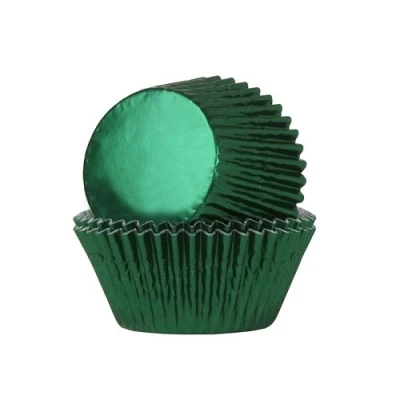 Afbeelding van Cupcake Cups HoM Folie Groen 51x38mm. 24st.