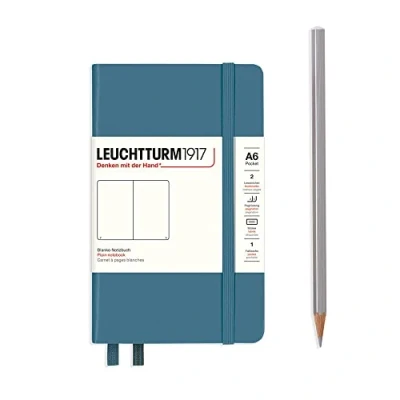 Afbeelding van Leuchtturm notitieboek pocket 9x15cm stone blue A6 formaat