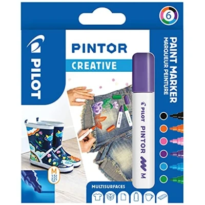 Afbeelding van Verfstift Pilot Pintor fun 1.4mm ass etui à 6 stuks assorti
