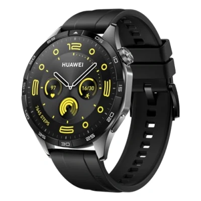 Afbeelding van HUAWEI WATcH GT 4 46 mm, batterijduur tot 14 dagen, compatibel met iOS en Android, caloriebeheer, nauwkeurige hartslagmeting, SpO2 GPS, sport, Franse versie, zwart