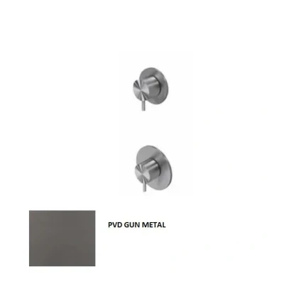 Afbeelding van Waterevolution Flow inbouw douchethermostaat met 1 omstelkraan gun metal 1208948849