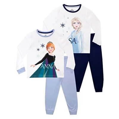 Afbeelding van Disney Frozen Pyjama Anna &amp; Elsa pyjamaset voor meisjes 2 stuks, Meerkleurig