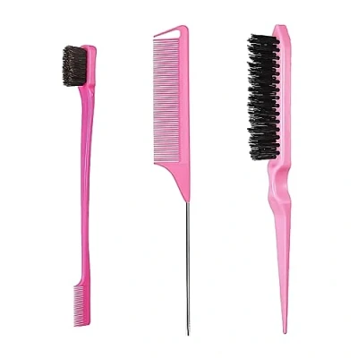 Image de Peigne de Cheveux, 3 Pièces Set Brosse à Taquiner, Double Tranchant, Peignes Coiffure, Queue Rat, pour Accueil, Coiffeurs