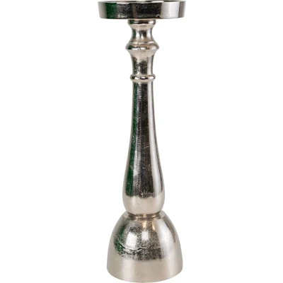 Afbeelding van Kaarshouder Classics metaal zilver ø14x43cm