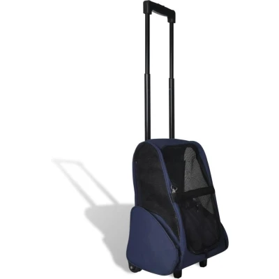 Afbeelding van vidaXL Huisdierentrolley inklapbaar blauw