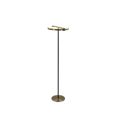 Afbeelding van Aerial LED vloerlamp, messing/zwart, staal, silicone