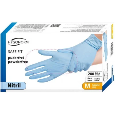 Afbeelding van Hygonorm wegwerp nitril poedervrij handschoenen blauw 200 stuks maat M latex vrij