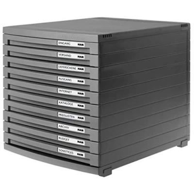 Afbeelding van HAN CONTUR 1510 191 Ladebox Donkergrijs DIN A4, B4, C4 Aantal lades: 10