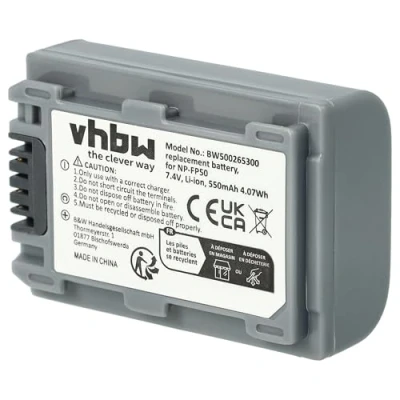 Afbeelding van LI ION batterij 500 mAh voor Sony, vervangt NP FP30 FP50 FP51 FP60 FP70 FP71 FP90 FP91
