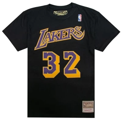 Afbeelding van Mitchell &amp; Ness NBA/Hardwood Classics Name Number Tee, Los Angeles Lakers Zwart