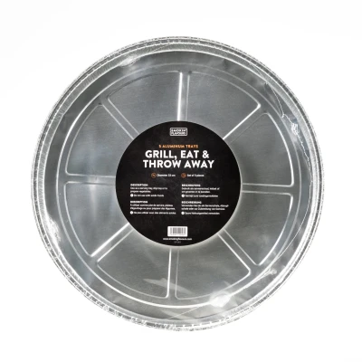 Afbeelding van Smokin’ Flavours Aluminium druippan rond wegwerp 5 stuks 33 cm