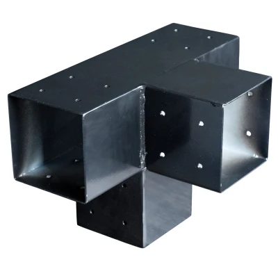 Afbeelding van Paalverbinder zwart Tussen model / 4 weg voor palen van 12x12cm