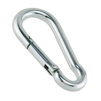 Afbeelding van Constrabo 1 karabijnhaak met de afmetingen 200 x 15 mm DIN 5299 C van verzinkt staal een draagvermogen 1360 kg veersluiting karabijnhaken