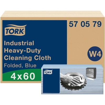 Afbeelding van TORK 570579 industrial heavy duty gevouwen reinigingsdoek blauw W4 (60 st.)