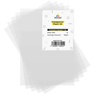 Afbeelding van Tritart transparant papier wit DIN A2 20 vellen 100 g/m²
