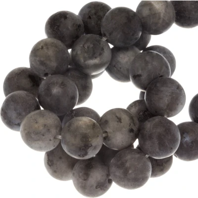 Afbeelding van Labradoriet Frosted Kralen (4 mm) Dark Grey (90 stuks)