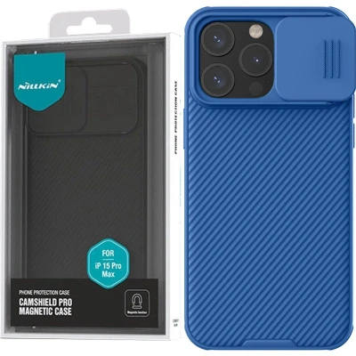 Afbeelding van Nillkin CamShield Pro Magnetisch Case voor iPhone 15 met Camerabeschermer Blauw
