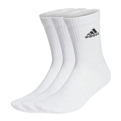 Image de adidas Mixte Cushioned Crew Socks 3 Pairs, White/Black, 13 14.5