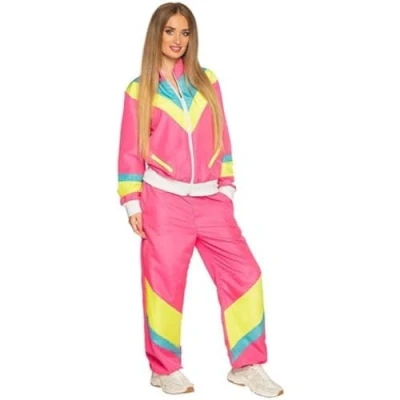 Afbeelding van Boland Trainingspak Retro babe neon roze (XL) Volwassenen 80&#039;s &amp; 90&#039;s Disco