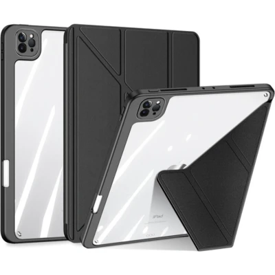 Afbeelding van Dux Ducis Hoes geschikt voor Apple iPad Pro 13 (2024) Magneet sluiting Auto Sleep/Wake functie Met Pencil houder Zwart