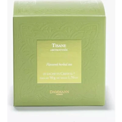 Afbeelding van Dammann Frères Tisane des Merveilles 25 Cristalzakjes Kruidenthee met vruchtensmaken zonder cafeïne composteerbare theezakjes
