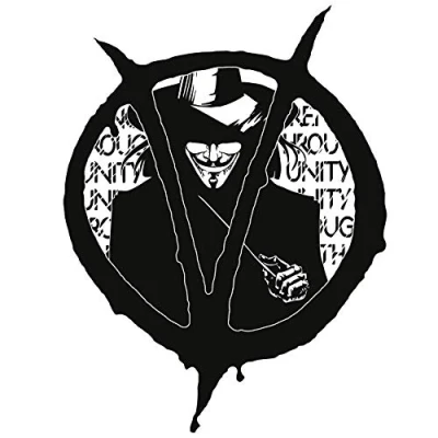 Afbeelding van Finest Folia V as Vendetta Stickers 13 x 10 cm voor auto, vrachtwagen, motorfiets, auto accessoires, decoratieve sticker R106 (zwart)