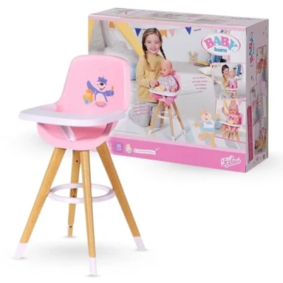 Image de Chaise Haute Pour Poupée Baby Born Zapf Creation Modele Highchair Rose Et Marron