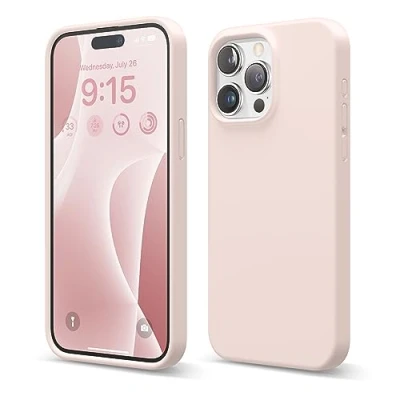 Afbeelding van elago Vloeibare siliconen hoesje compatibel met iPhone 15 Pro Max, van hoge kwaliteit, integraal beschermend omhulsel [4 laags schokbestendige structuur], zachte anti kras microvezel voering