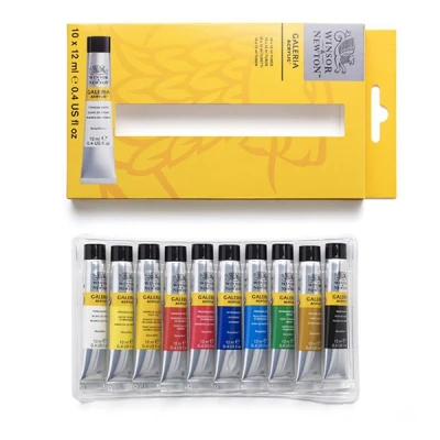 Image de Winsor &amp; Newton Galeria peinture acrylique en tubes de 12 ml ensemble pour débutants (10 pièces)