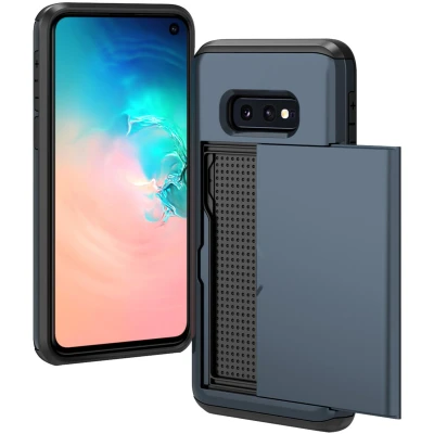 Afbeelding van iMoshion Hoesje Geschikt voor Samsung Galaxy S10e Ruimte 2 pasjes Backcover met pasjeshouder Donkerblauw