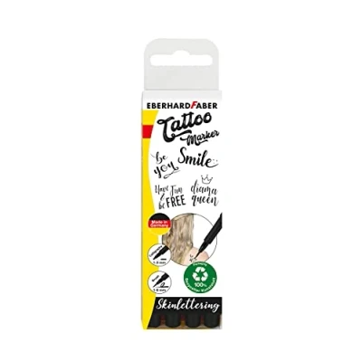 Afbeelding van Tattoo stift Eberhard Faber 4 stuks Brush en kalligrafie zwart