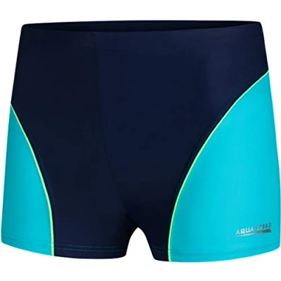 Afbeelding van Aqua Speed UV Swim Trunks short Boys Kids Swimwear tight boxer swimming beach size 146 42. blue Turquoise Leo