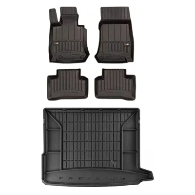 Afbeelding van M MOTOS Rubberen vloermatten en kofferbakmat set voor Mercedes GLC X253 vanaf 2015 Verbeter je reiscomfort met antislipmat auto 3D all weather vloermatten, p