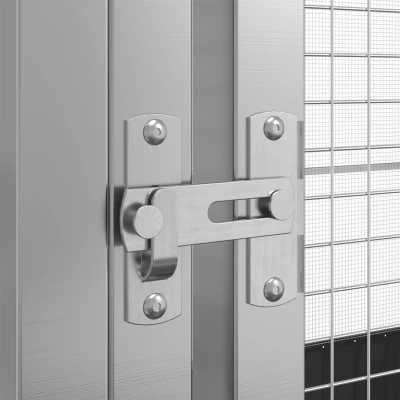 Afbeelding van vidaXL Volière met verlengstuk 626,5x107x212 m staal zilverkleurig